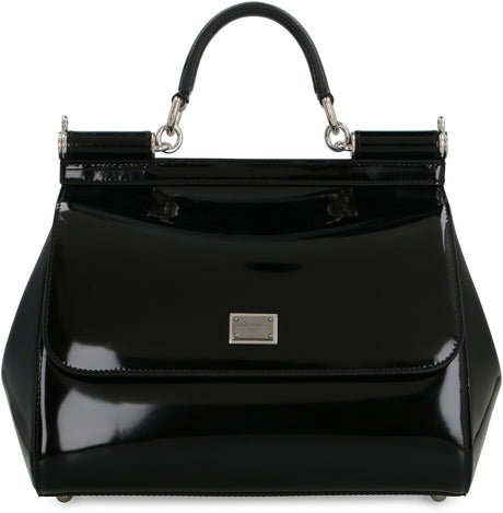 DOLCE & GABBANA Sicily Leather Handbag - Black