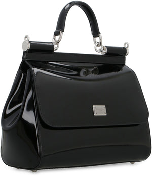 DOLCE & GABBANA Sicily Leather Handbag - Black