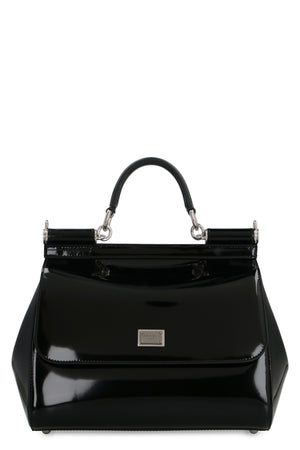 DOLCE & GABBANA Sicily Leather Handbag - Black