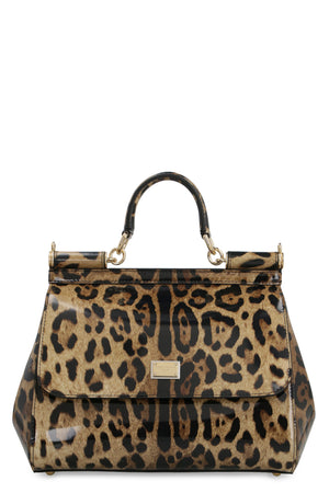 Leopard Print Top-Handle Handbag for Women