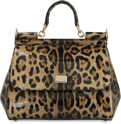 Leopard Print Top-Handle Handbag for Women