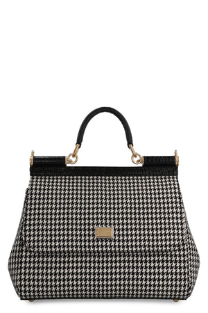 DOLCE & GABBANA Grande Handbag with Houndstooth Pattern - 25 CM