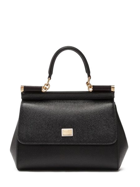 DOLCE & GABBANA Miss Sicily Shoulder Bag in Black Leather for Women - SS24 Collection