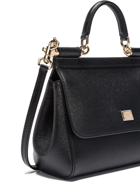 DOLCE & GABBANA Miss Sicily Shoulder Bag in Black Leather for Women - SS24 Collection