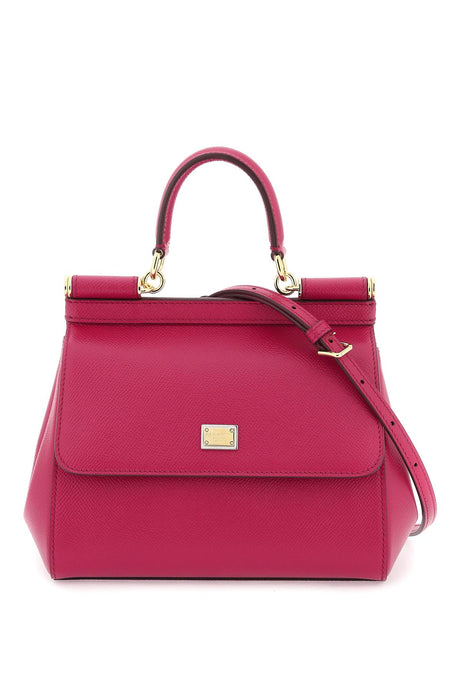 Pink and Purple Calf Leather Mini Top-Handle Shoulder Bag