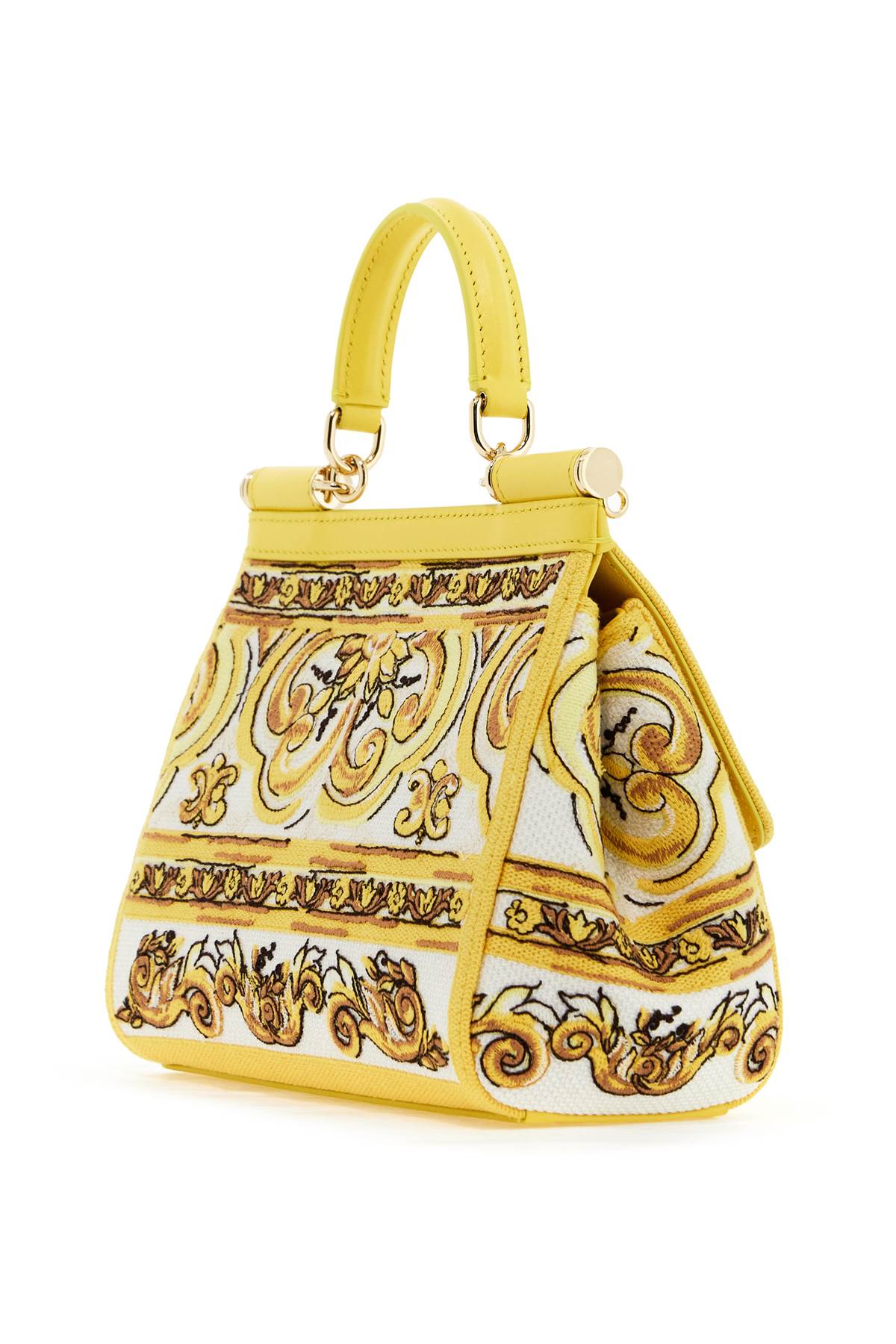 DOLCE & GABBANA Medium Sicily Handbag with Embroidered Pattern