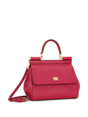 Fuchsia Leather Crossbody Handbag for Women - FW23 Collection