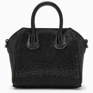 GIVENCHY Black Satin Rhinestone-Covered Micro Handbag for Women - SS24