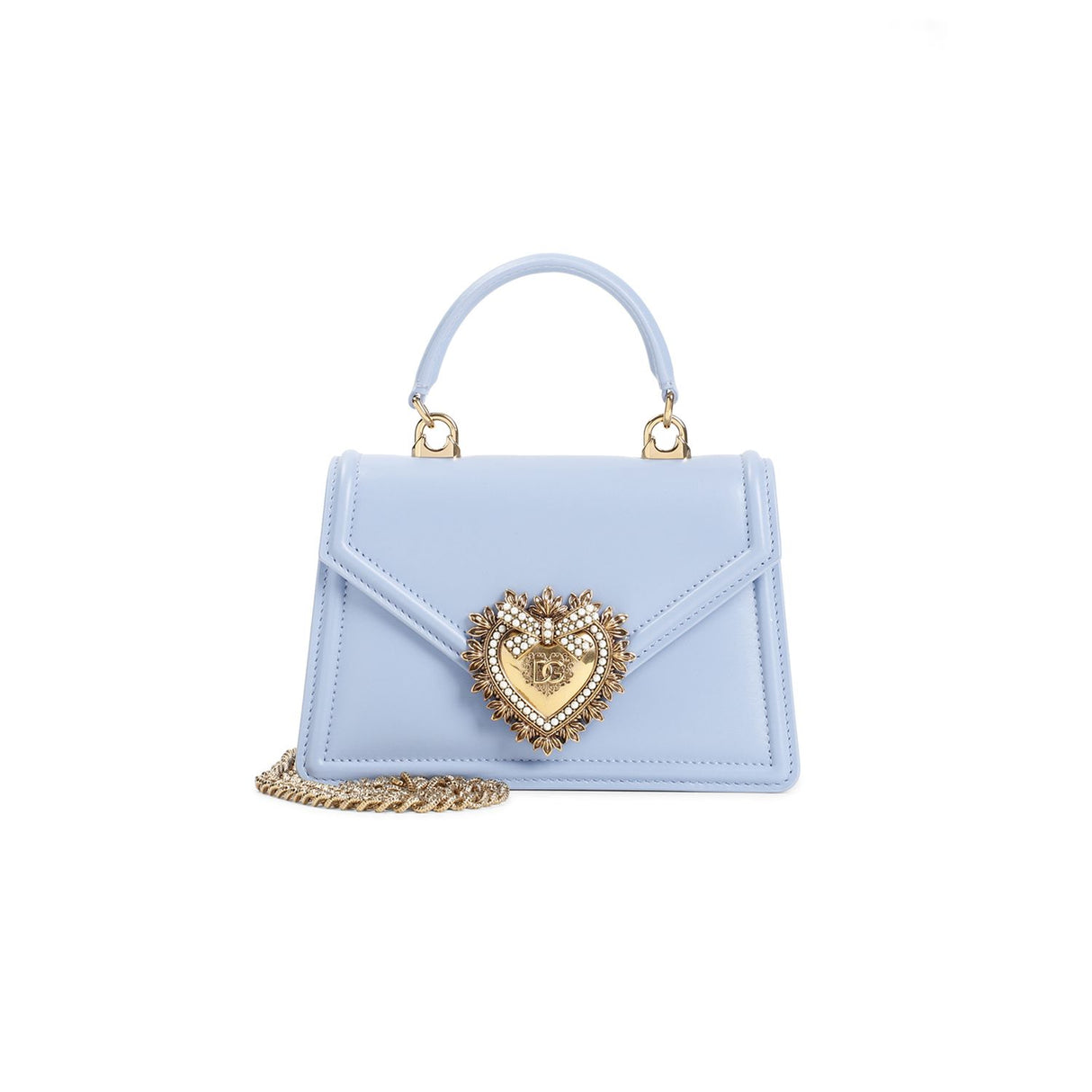 DOLCE & GABBANA Mini Leather Handbag with Sacred Heart Detail