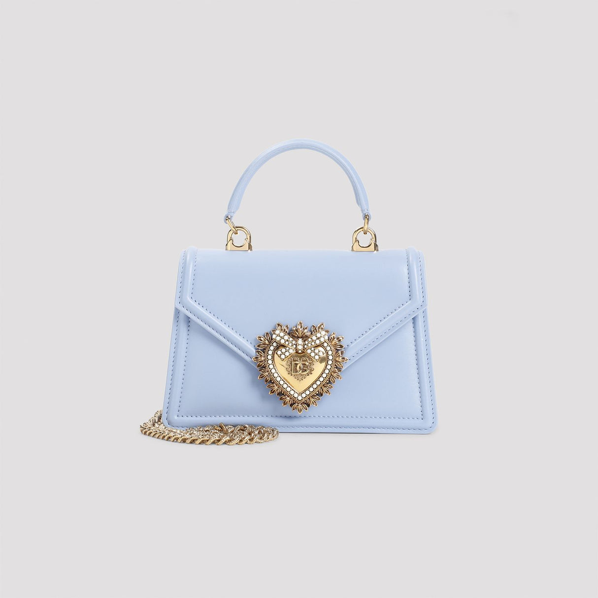 DOLCE & GABBANA Mini Leather Handbag with Sacred Heart Detail