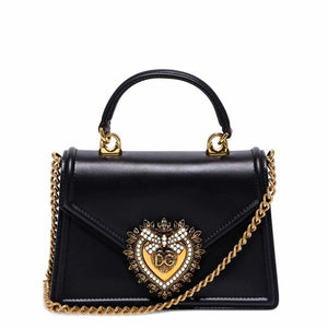 DOLCE & GABBANA Mini Leather Handbag with Sacred Heart Detail