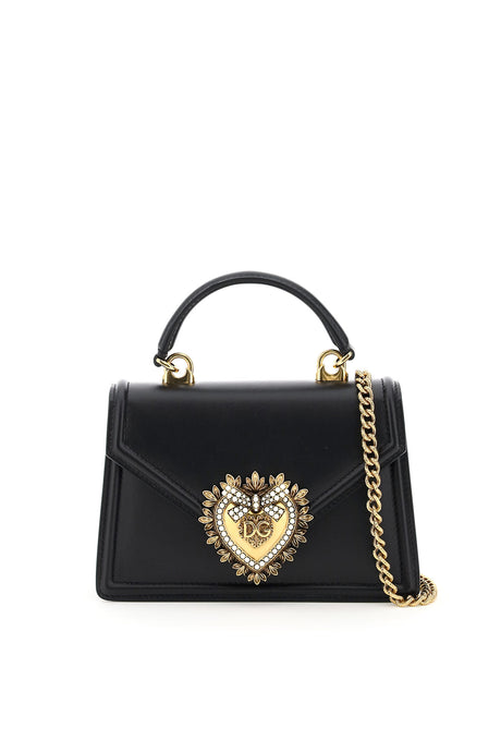 DOLCE & GABBANA Black Leather Shoulder Bag for Women - SS24 Collection