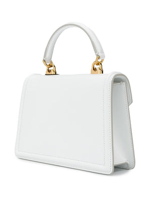 DOLCE & GABBANA White Leather Handbag with Sacred Heart Plaque