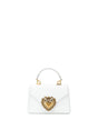 DOLCE & GABBANA White Leather Handbag with Sacred Heart Plaque