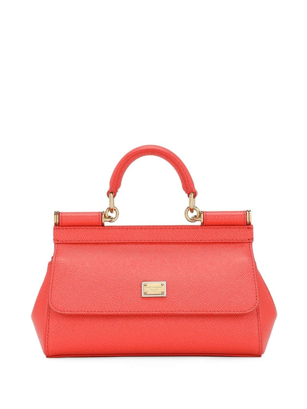 DOLCE & GABBANA Elegant Coral Red Mini Sicily Handbag