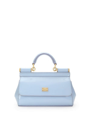 DOLCE & GABBANA Sicily Small Leather Handbag in Baby Blue