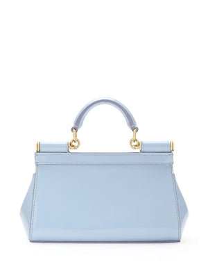 DOLCE & GABBANA Sicily Small Leather Handbag in Baby Blue