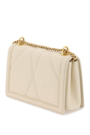 DOLCE & GABBANA Medium Devotion Quilted Nappa Leather Crossbody Handbag with Pearl Embellished Heart - White