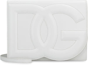 DOLCE & GABBANA  WHITE DG LOGO LEATHER SHOULDER Handbag