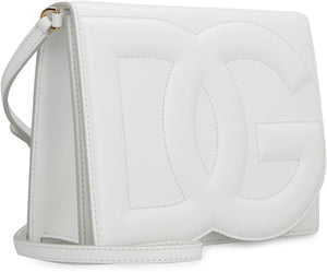 DOLCE & GABBANA  WHITE DG LOGO LEATHER SHOULDER Handbag