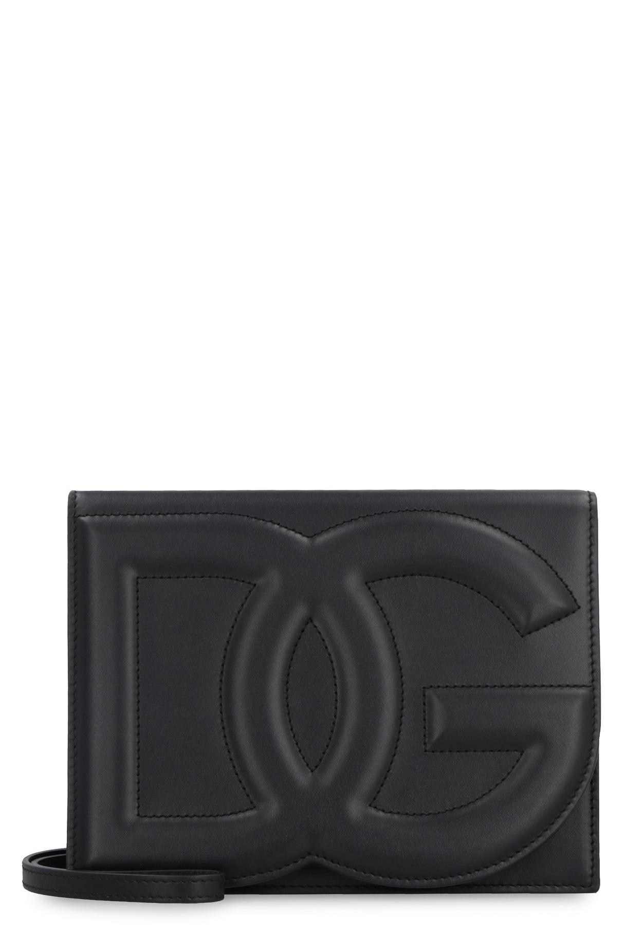 DOLCE & GABBANA Black Leather Crossbody Handbag - SS24 Fashion