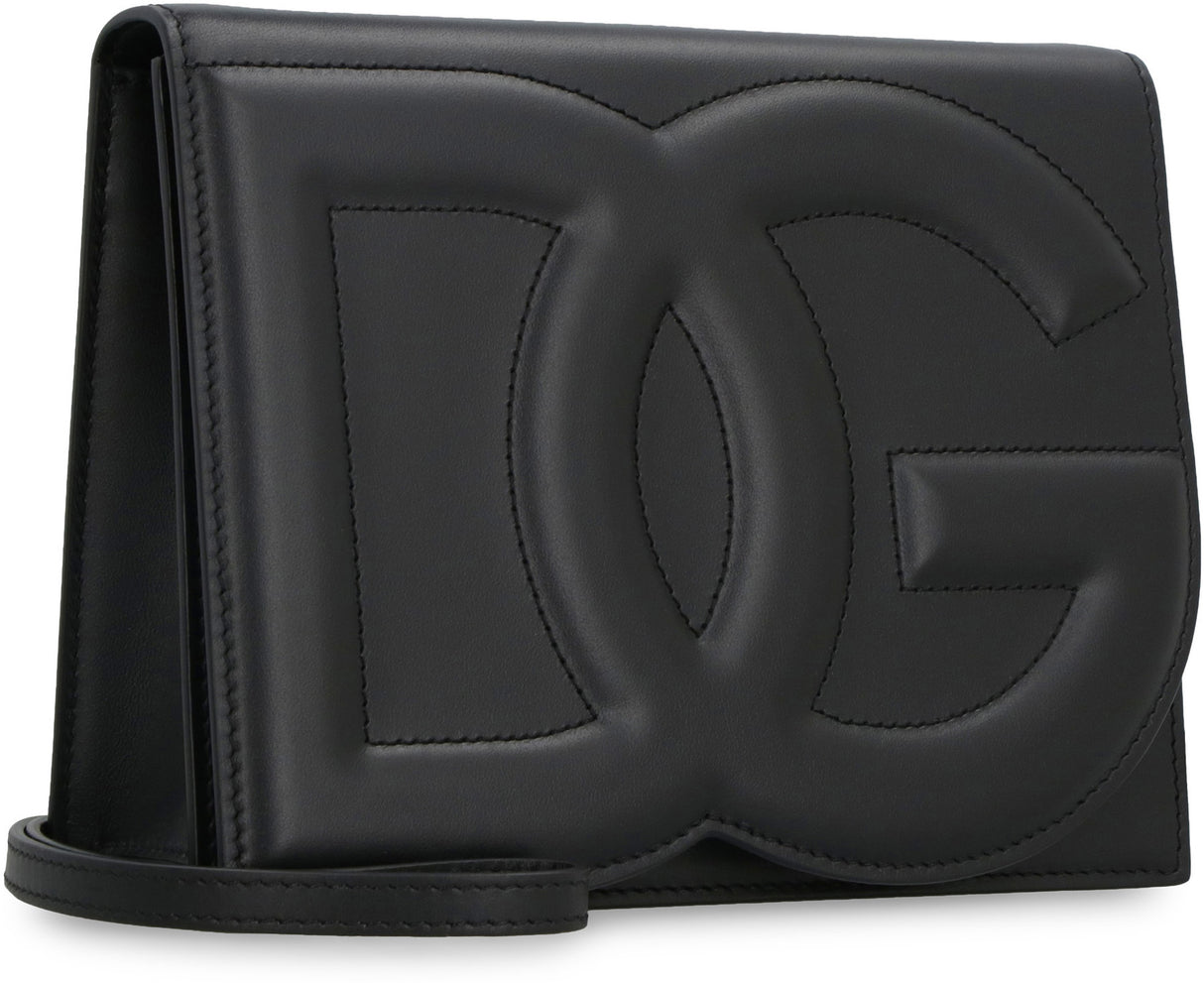 DOLCE & GABBANA Black Leather Crossbody Handbag - SS24 Fashion