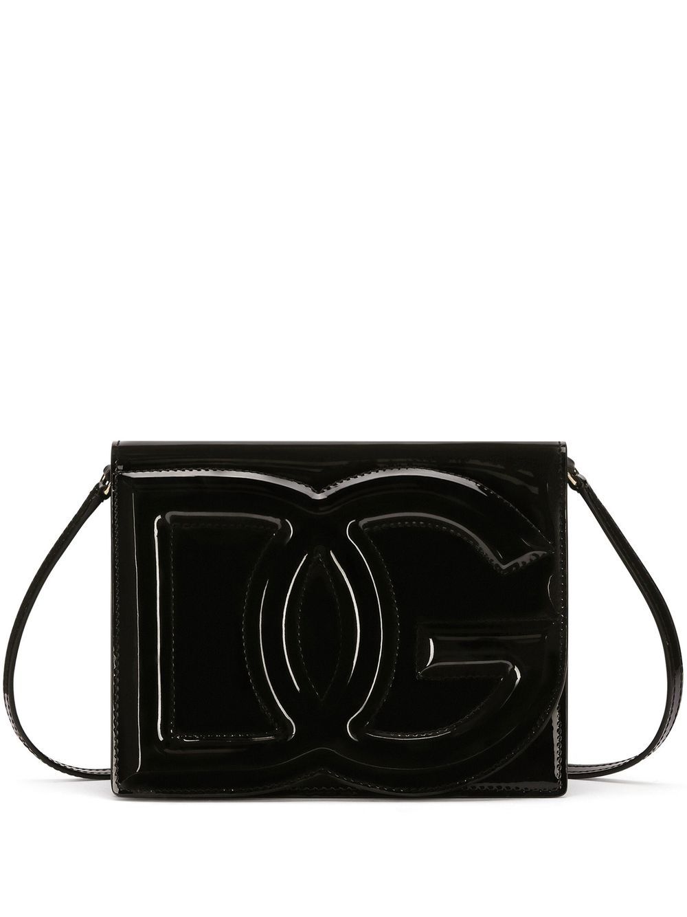 DOLCE & GABBANA Elegant DG Logo Patent Leather Crossbody Handbag - FW23 Collection