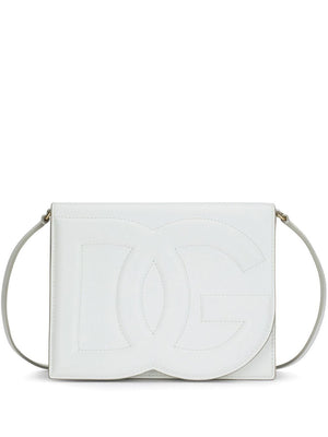 DOLCE & GABBANA Leather Logo Shoulder Handbag