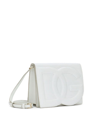 DOLCE & GABBANA Leather Logo Shoulder Handbag