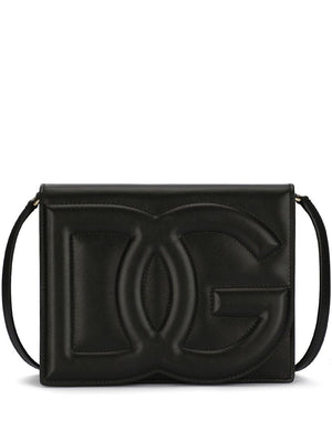 DOLCE & GABBANA Stylish Black Leather Crossbody Handbag for Women