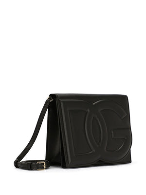 DOLCE & GABBANA Stylish Black Leather Crossbody Handbag for Women