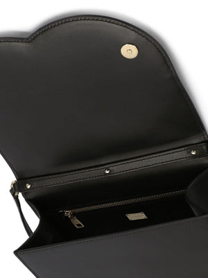 Black Leather Crossbody Handbag - SS24 Collection