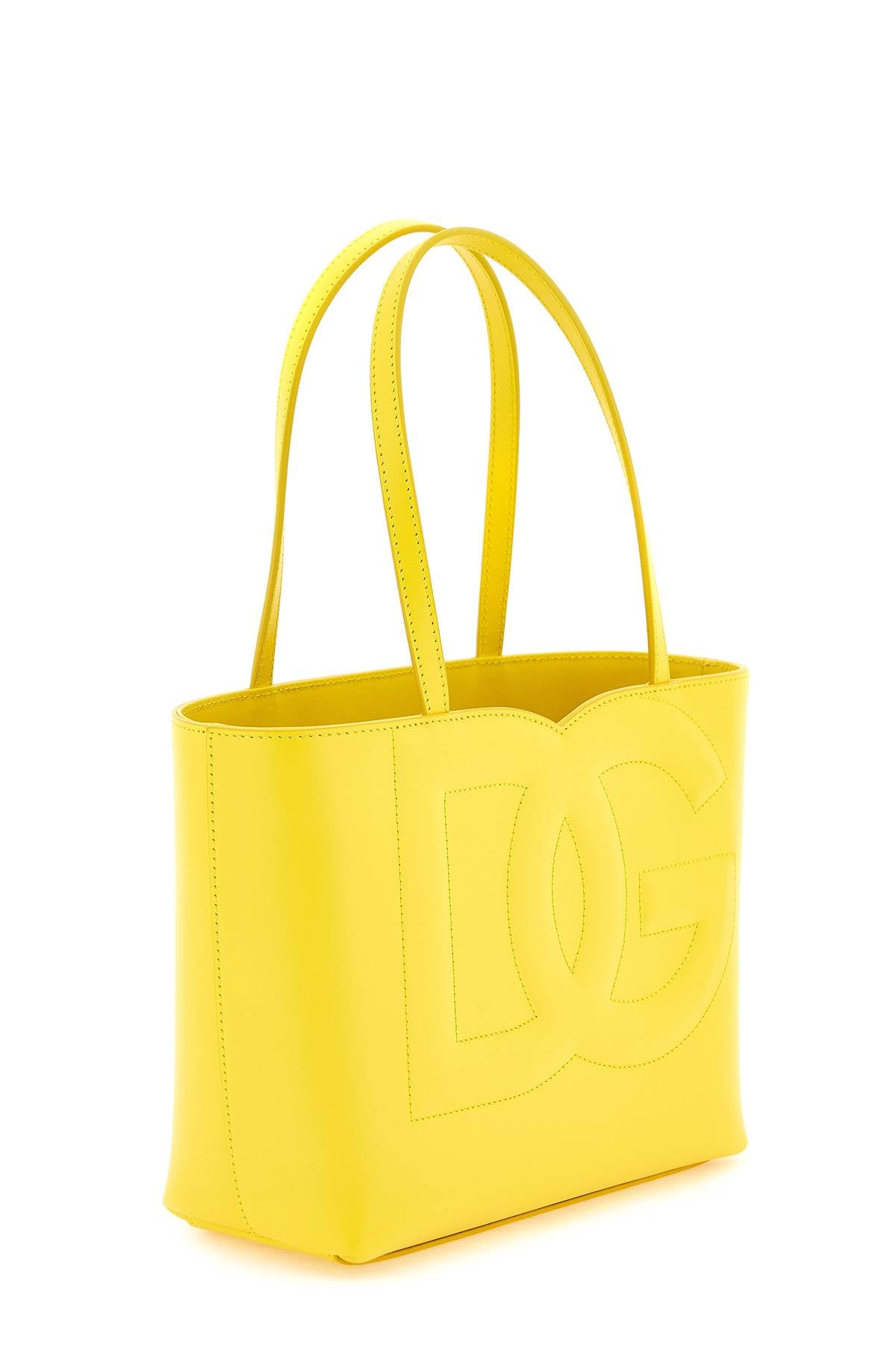 Women's Yellow Calfskin Shopping Handbag