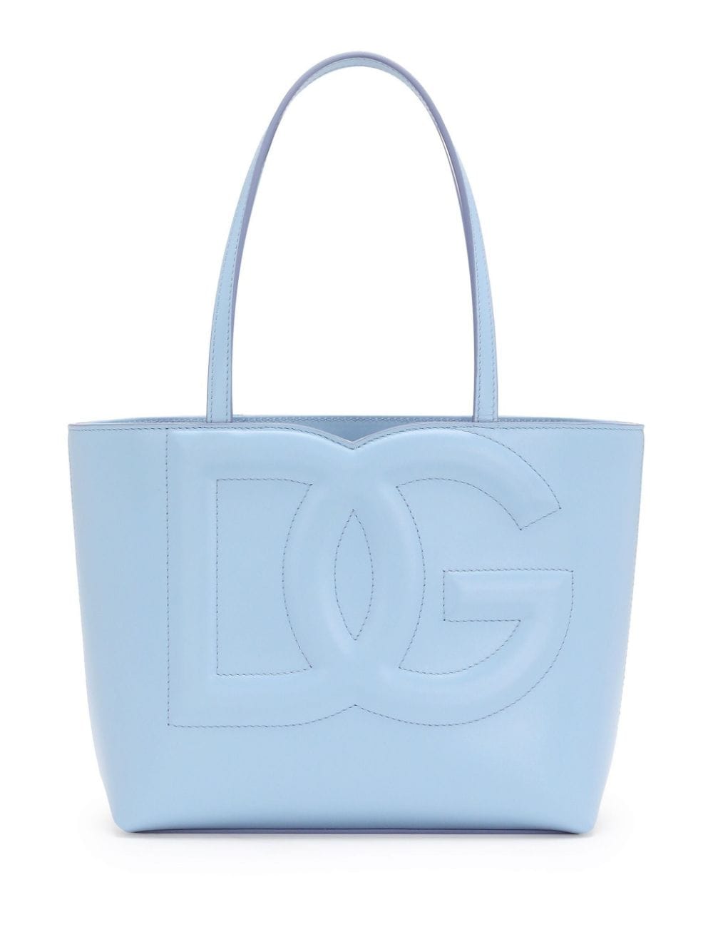 DOLCE & GABBANA Chic Baby Blue Mini Leather Tote