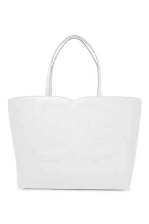 DOLCE & GABBANA Quilted Logo Leather Tote