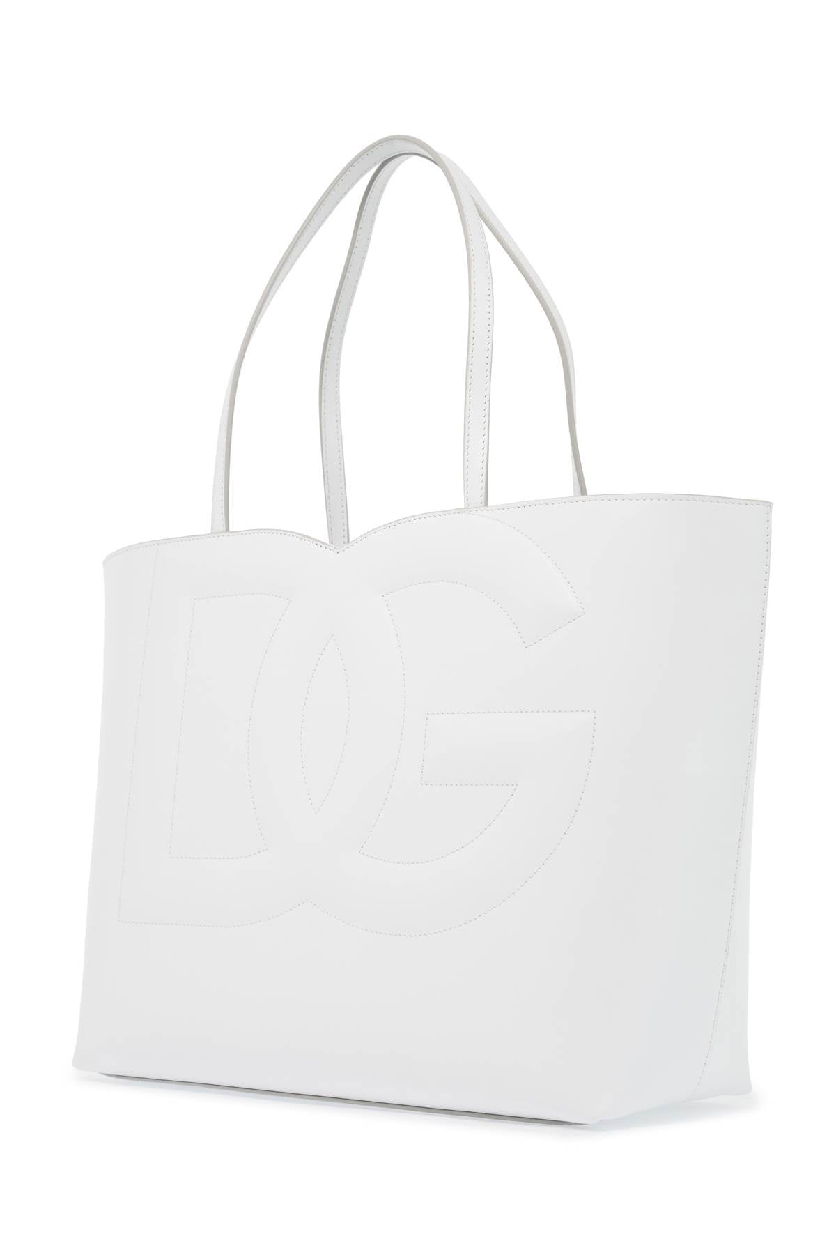 DOLCE & GABBANA Quilted Logo Leather Tote