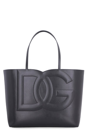 Túi xách đeo vai da dập logo màu đen dành cho phụ nữ