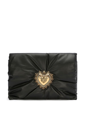 DOLCE & GABBANA Black Leather Crossbody Handbag for Women - FW23 Collection