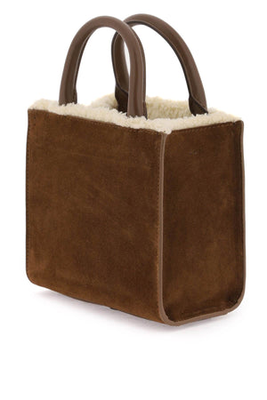 DOLCE & GABBANA Mini Daily Suede & Shearling Tote with Gold-Tone Accents, Multicolor