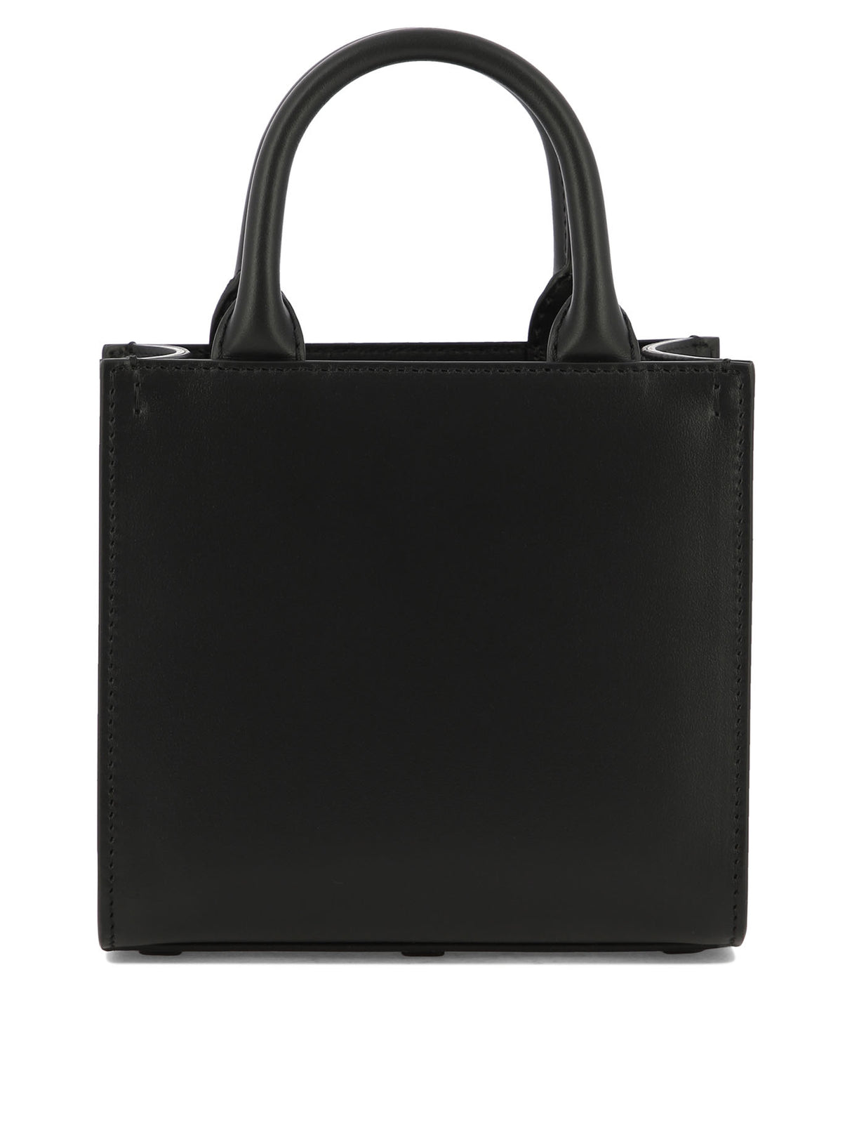 DG Logo Leather Tote Handbag - Black