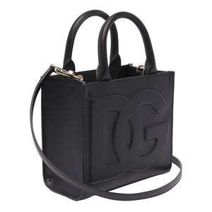 DOLCE & GABBANA Mini Daily Shopper Handbag in Black Calfskin for Women