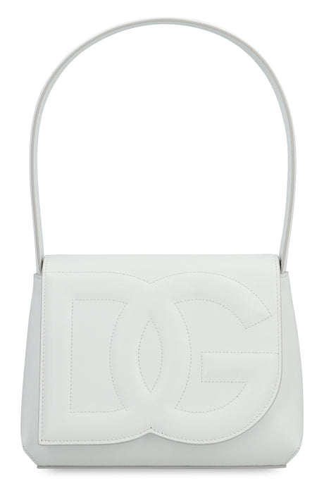 DOLCE & GABBANA Luxurious Leather Shoulder Handbag with DG Logo Embossing