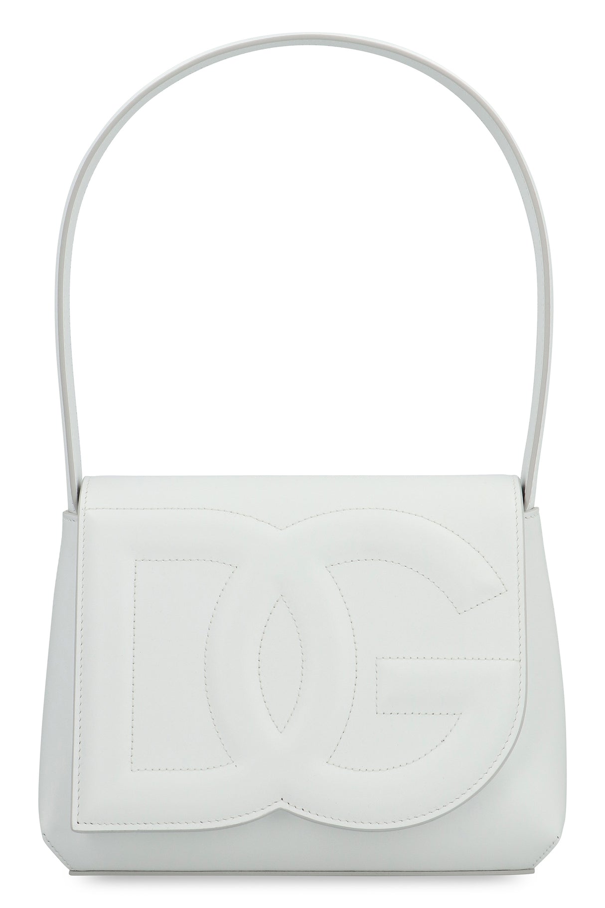 DOLCE & GABBANA Luxurious Leather Shoulder Handbag with DG Logo Embossing