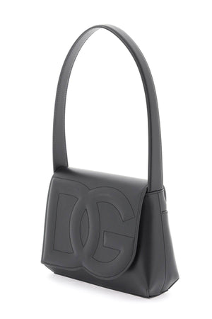 Bos Taurus Leather Shoulder Handbag with DG Logo Embossing