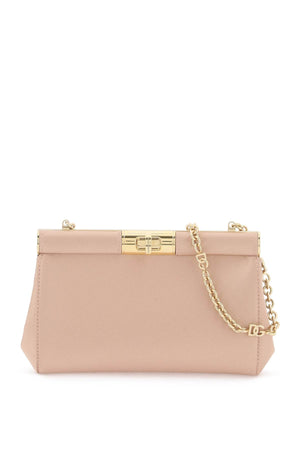 DOLCE & GABBANA Pink Silk and Viscose Marlene Satin Shoulder Bag