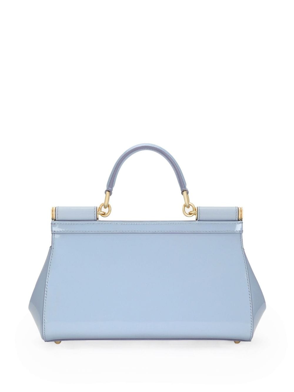 DOLCE & GABBANA Sicilian Shine Mini Leather Handbag in Baby Blue