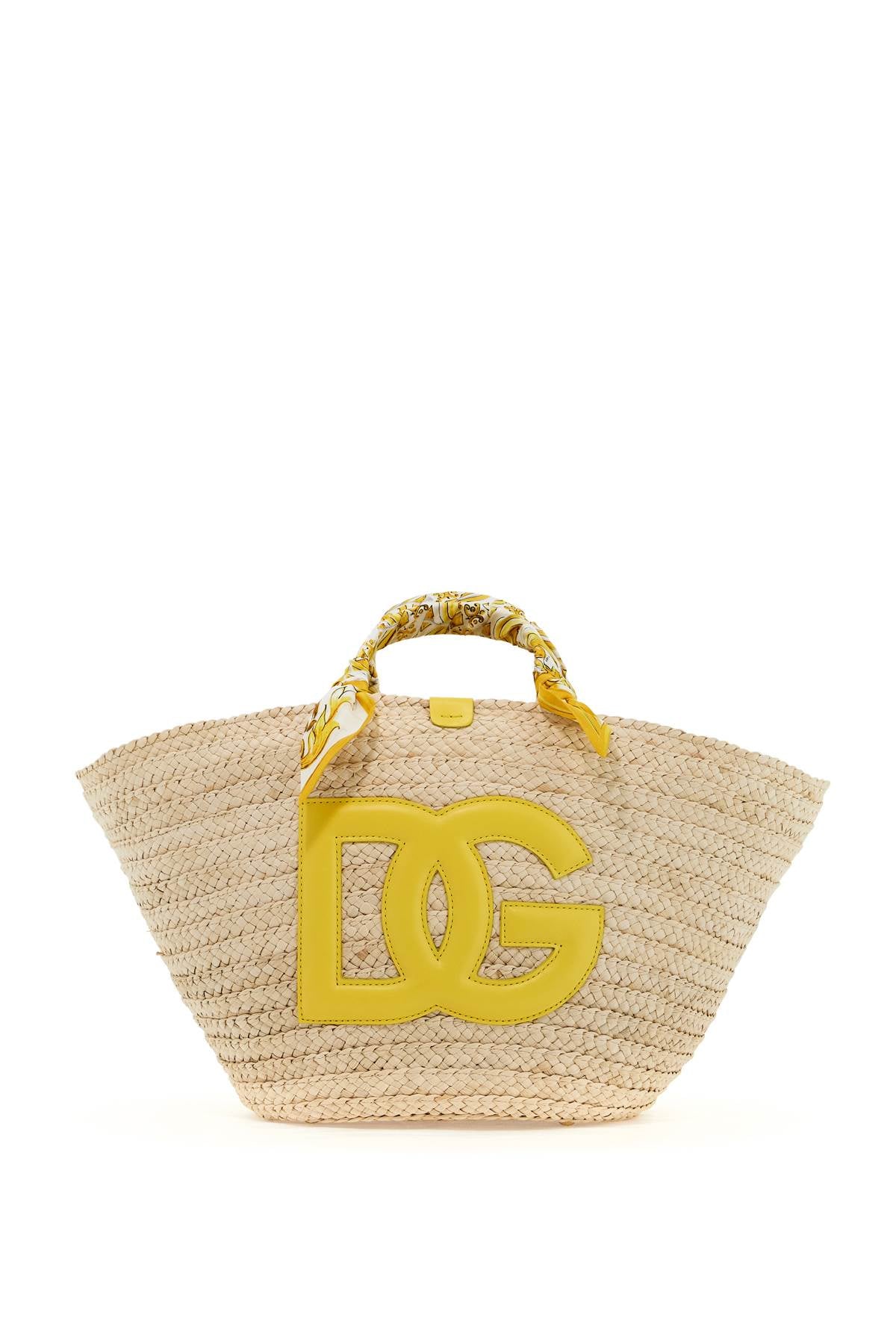 DOLCE & GABBANA Medium Kendra Woven Straw Tote Handbag