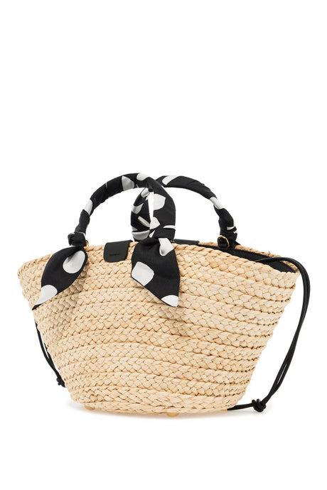 DOLCE & GABBANA Kendra Raffia Tote with Leather Accents