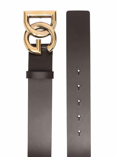 DOLCE & GABBANA  LUX LEATHER BELT WITH DG BUCKLE
