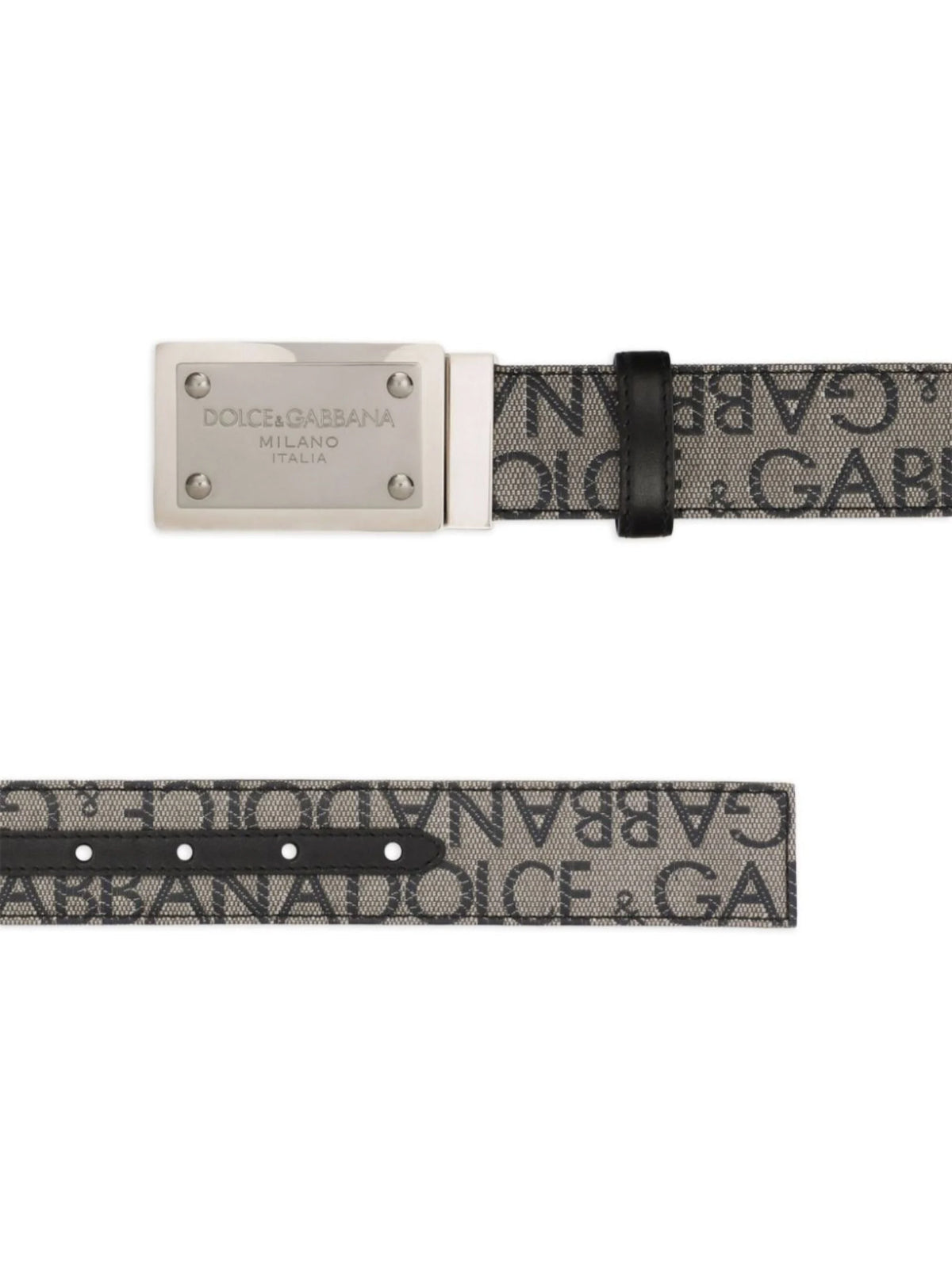 DOLCE & GABBANA Allover Logo Plaque Belt - 3.5 cm Width